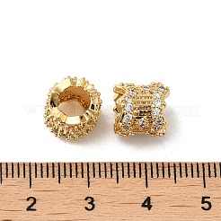Rack Plating Brass Micro Pave Cubic Zirconia European Beads&nbsp;KK-Q795-03