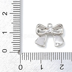 真鍮製チャーム  蝶結び  カドミウムフリー＆ニッケルフリー＆鉛フリー  プラチナ  12x14x4mm  穴：1.2mm&nbsp;KK-G545-10P