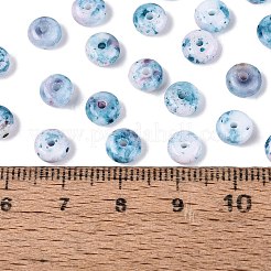 ピカソガラスシードビーズ  丸い穴  ロンデル  スチールブルー  6~6.5x3mm  穴：1.4mm  約2500個/ポンド&nbsp;SEED-N010-01N