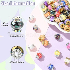 20Pcs 2 Styles Resin Beads with Brass Rhinestone Rondelle&nbsp;KK-YW0004-31