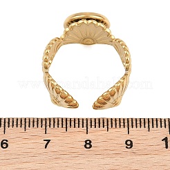 Shell Shape 304 Stainless Steel Cuff Ring Components&nbsp;SA-CBA098D-03G-B