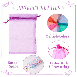 110Pcs 11 Colors Organza Bags Jewellery Storage Pouches Wedding Favour Party Mesh Drawstring Gift&nbsp;OP-TA0001-05