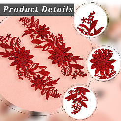 4 Pairs 4 Colors Polyester Embroidery Sequin Costume Accessories&nbsp;FIND-CY0001-24