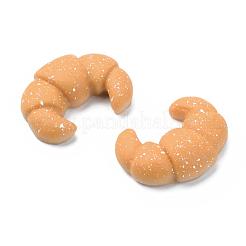 樹脂デコデンカボション  模造食品  不透明な  パン  砂茶色  22x16x6.5mm&nbsp;RESI-R429-16