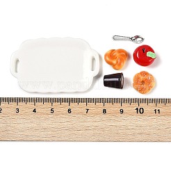 樹脂製ミニチュア朝食セット装飾品  マイクロランドスケープホームドールハウスアクセサリー  小道具の装飾のふりをする  ミックスカラー  12~33.5x4.5~54x2.5~12.5mm  6個/セット&nbsp;DIY-H174-01J