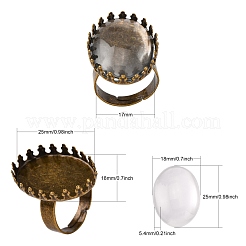 DIY Antique Bronze Brass Pad Ring Making&nbsp;RJEW-MSMC002-09