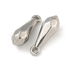 変色しない304ステンレススチールペンダント  ティアドロップチャーム  ステンレス鋼色  22x7.5x7.5mm  穴：2mm&nbsp;X-STAS-N103-123P
