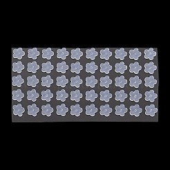 80個のシリコンイヤーナット  花  透明  8x8.2x1mm&nbsp;SIL-TADJ0001-08