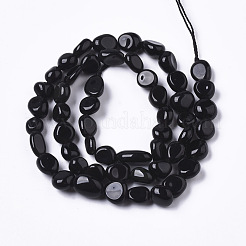 Natural Black Obsidian Beads Strands&nbsp;G-R465-34