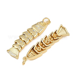 Brass Micro Pave Cubic Zirconia Pendants&nbsp;KK-A269-19G