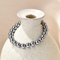 テラヘルツ石ビーズストレッチブレスレット  ラウンド  2-1/4インチ（5.8cm）  ビーズ：8mm&nbsp;BJEW-L666-01D
