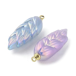 オペークアクリルパーツ  合金のパーツと  葉  ミックスカラー  32x10.5x9.5mm  穴：1.6mm&nbsp;MACR-C029-09