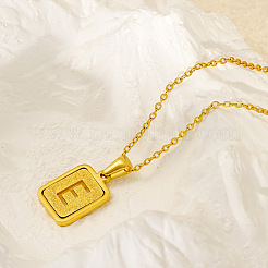304 Stainless Steel Rectangle with Hollow Letter Pendant Necklaces&nbsp;FS-WG93293-02