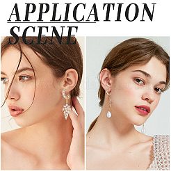 6Pcs Brass Pave Clear Cubic Zirconia Moon with Star Stud Earring Findings&nbsp;DIY-CN0002-74