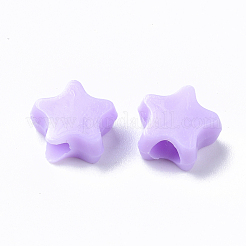 不透明なポリスチレン（ps）プラスチックビーズ  スター  ミックスカラー  10x10.5x5mm  穴：3.5mm  約200個/50g&nbsp;X-KY-I004-11A