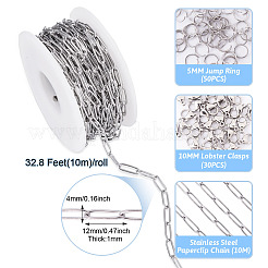 304 Stainless Steel Paperclip Chains Bracelet Necklace DIY Making Kit&nbsp;DIY-TA0009-67