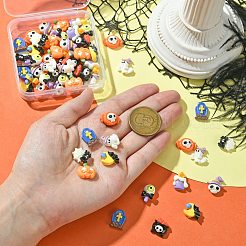 60Pcs 10 Styles Halloween Theme Opaque Resin Decoden Cabochons&nbsp;CRES-CJ0001-69