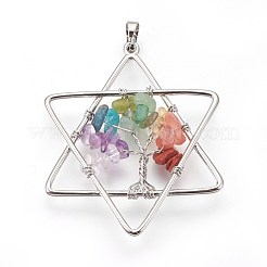Natural & Synthetic Mixed Gemstone Chakra Big Pendants&nbsp;G-I212-02A