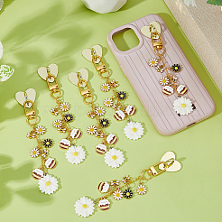 6Pcs Iron Cell Phone Holder Stands. with Alloy Enamel Pendant and Alloy Swivel Clasps&nbsp;HJEW-DC00164
