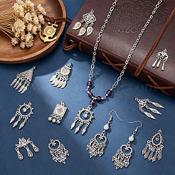 40Pcs 10 Styles Tibetan Style Alloy Tassel Pendants&nbsp;TIBE-PH0002-64