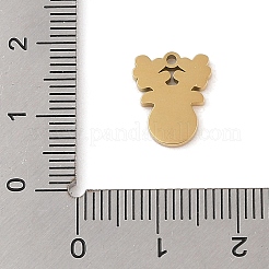 Christmas Theme Ion Plating(IP) 304 Stainless Steel Enamel Pendants&nbsp;STAS-Z083-09G-05