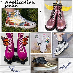 2 Pairs 2 Colors Cloth with Felt Shoe Decorations&nbsp;DIY-GF0011-47