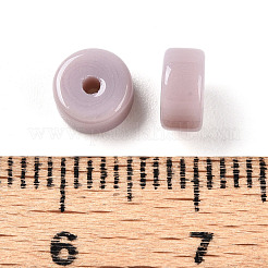 不透明なソリッドカラーのガラスビーズ  フラットラウンド  ロージーブラウン  6~6.5x3mm  穴：1.2~1.6mm  約214個/50g&nbsp;X1-GLAA-N007-6x3mm-A02