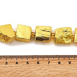 電気メッキの天然パイライトビーズ連売り  ナゲット  シードビーズで  黄金メッキ  13~20x11~16x11~15mm  穴：1.6mm  約10個/連  7.48~7.87''（19~20センチメートル）&nbsp;G-F800-A01