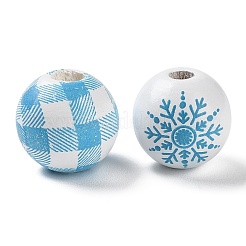 50Pcs Winter Theme Wood European Beads&nbsp;WOOD-G016-01