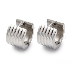 304ステンレススチール研磨効果フープピアス  ステンレス鋼色  13x9mm&nbsp;EJEW-M001-40A-P