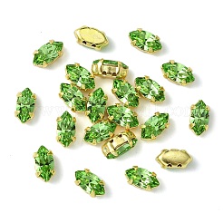 プレシオサ® マキシマ クリスタル 縫い付けカップ  マルチ連リンク  チェコクリスタル  真鍮製爪付き台座付き  719 39 046 ナベット  ゴールドカラー  ペリドット50520個  8x4mm&nbsp;X-PRC-SE8-50520-G