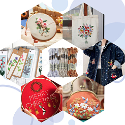 30 かせ 3 色 6 層ポリエステル刺繍糸  クロスステッチの糸  セグメント染め  プラスチック糸巻きボード14個付き  ミックスカラー  0.5mm  約8.75ヤード（8m）/かせ  10 かせ/色&nbsp;OCOR-GF0003-43A
