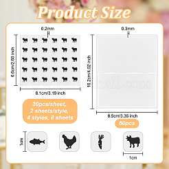 8 Sheets 4 Styles Paper Self Adhesive Cartoon Stickers&nbsp;DIY-OC0010-74A