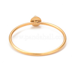 イオンプレーティング(IP) 304 ステンレススチール コーン 指輪 女性用  14KGP本金メッキ  usサイズ7 1/4(17.5mm)&nbsp;RJEW-I096-24G