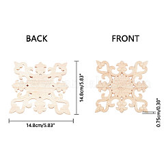 Natural Solid Wood Carved Onlay Applique Craft&nbsp;WOOD-WH0101-64