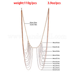 Alloy Crystal Rhinestone Curb Chain Multi-layered Tassel Leg Waist Chain&nbsp;FS-WG377B1-01