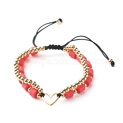 Handmade Polymer Clay Beads Nylon Thread Braided Bead Bracelets&nbsp;BJEW-JB06626