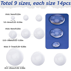126Pcs 9 Styles Transparent Glass Cabochons&nbsp;GGLA-SP0001-03