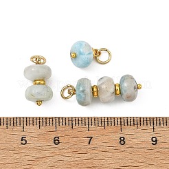 3Pcs 3 Styles Natural Larimar and Brass Spacer Beads Pendants&nbsp;PALLOY-JF05954