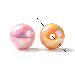 UVメッキレインボー虹色アクリルビーズ  ラウンド  ミックスカラー  16mm  穴：3mm&nbsp;OACR-K003-001F-1