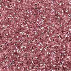 シリンダーシードビーズ  銀並ぶ  丸い穴  均一サイズ  パールピンク  2x1.5mm  穴：0.8mm  約40000個/袋  約450 G /袋&nbsp;SEED-H001-G01