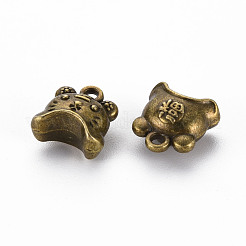 Tibetan Style Alloy Charms&nbsp;TIBEP-N010-013AB-RS