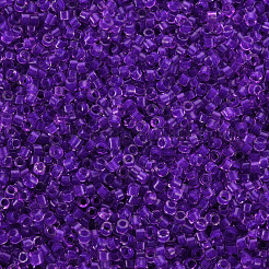 ガラスシリンダービーズ  シードビーズ  色の内側  丸い穴  青紫色  1.5~2x1~2mm  穴：0.8mm  約8000個/袋  約1ポンド/バッグ&nbsp;SEED-S047-D-004