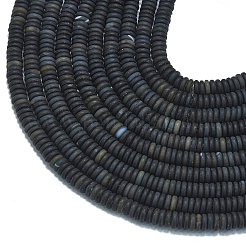 Frosted Natural Black Agate Beads Strands&nbsp;G-K389-C01-01