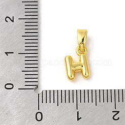 ラックメッキ真鍮チャーム  18KGP本金メッキ  長持ちメッキ  カドミウムフリー＆鉛フリー  文字h  9.5x6.5x2.5mm  穴：5x2.5mm&nbsp;KK-C053-04G-H