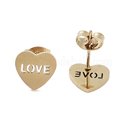 PVD Vacuum Plating 304 Stainless Steel Stud Earrings for Women&nbsp;EJEW-A048-01G