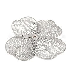 アイアン製ビーズキャップ  エッチングされた金属装飾  花  プラチナ  36x36x1.2mm  穴：0.9mm&nbsp;IFIN-Z003-05P