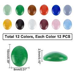 144Pcs 12 Colors Cat Eye Cabochons&nbsp;CE-PH0001-02
