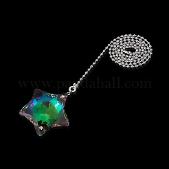 Glass Star Charms Ceiling Fan Pull Chain Extenders&nbsp;HJEW-TAC0160