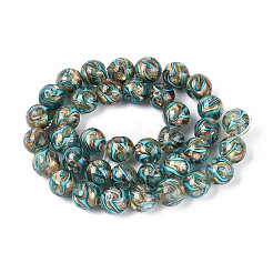 Handmade Gold Sand Lampwork Beads Strands&nbsp;LAMP-T023-31C